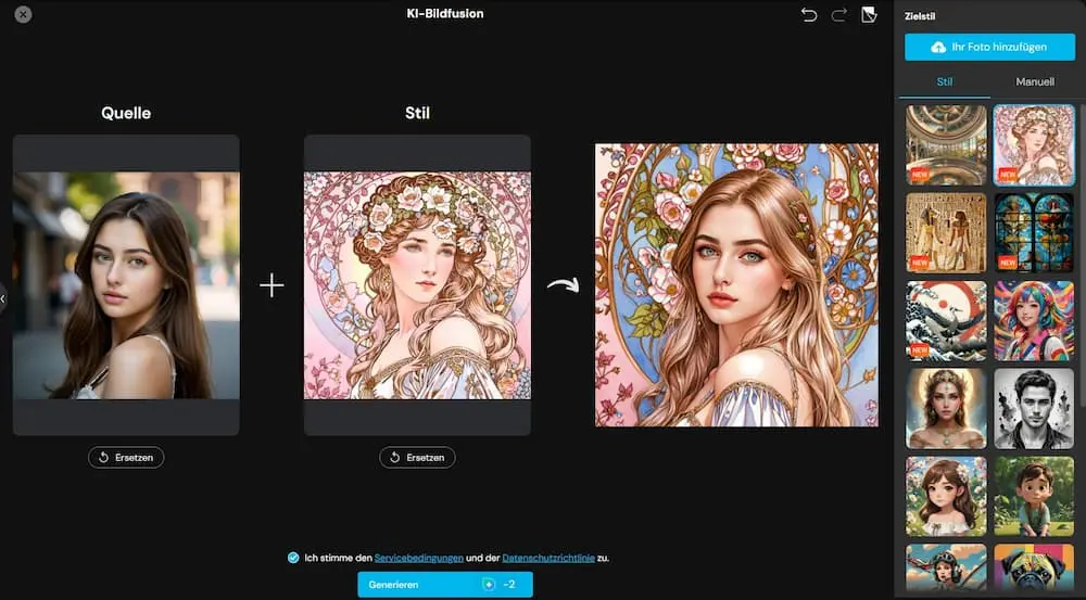 MyEdit - Stil übertragen mit KI-Bildfusion